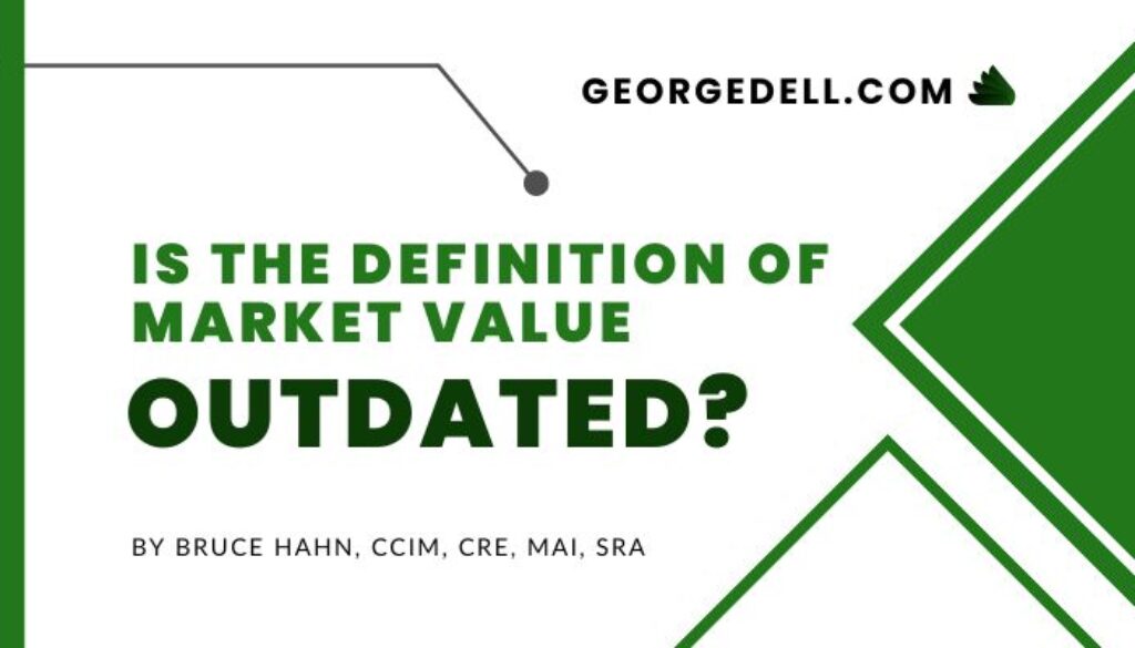 Black and green lines. Text Bruce Hahn Guest post. Is the definition of market value outdated? On GeorgeDell.com